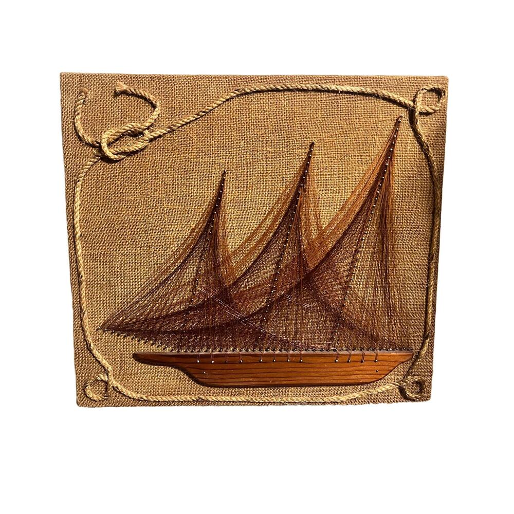 Mid Century Modern Sailboat String Art
